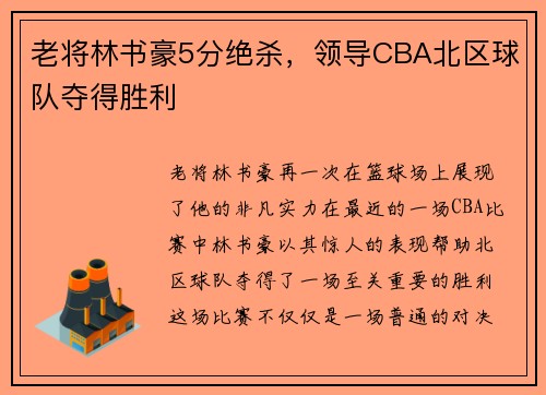 老将林书豪5分绝杀，领导CBA北区球队夺得胜利